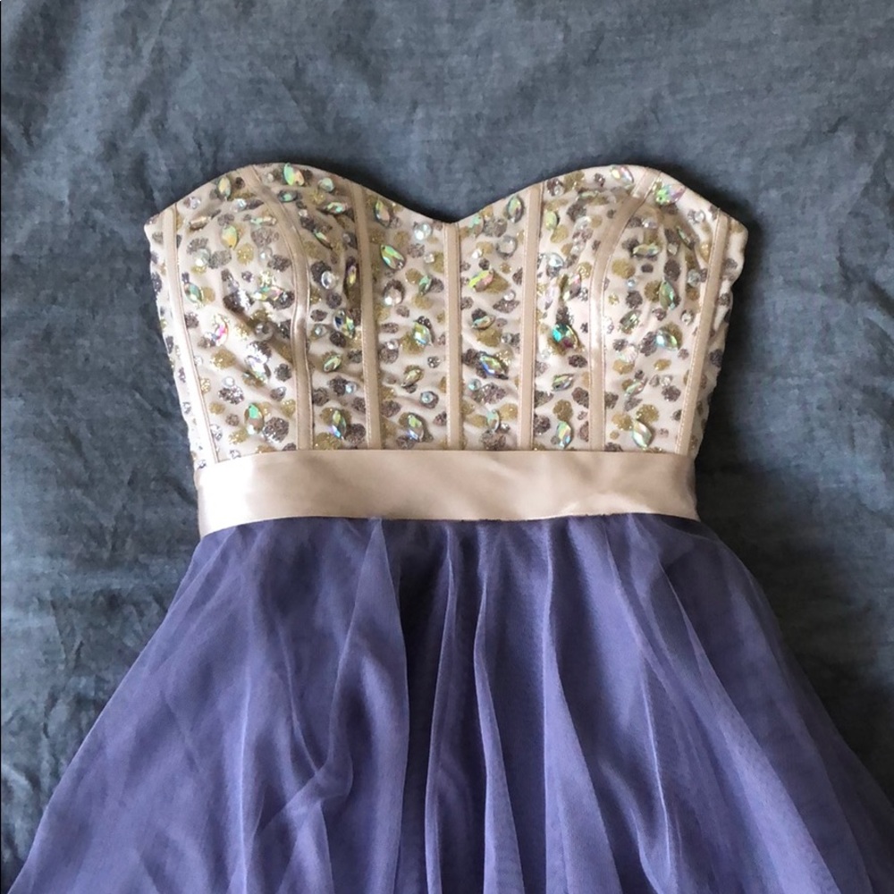 Lavender Teeze Me Short Strapless Prom Dress